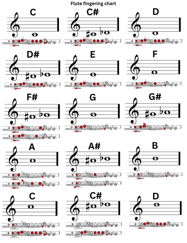 Flute fingering chart