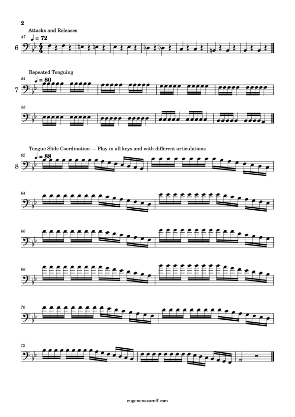 Trombone Articulation Exercises