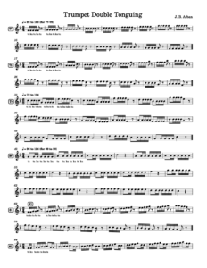 Double Tonguing Trumpet from J.B. Arban's Method Book 1