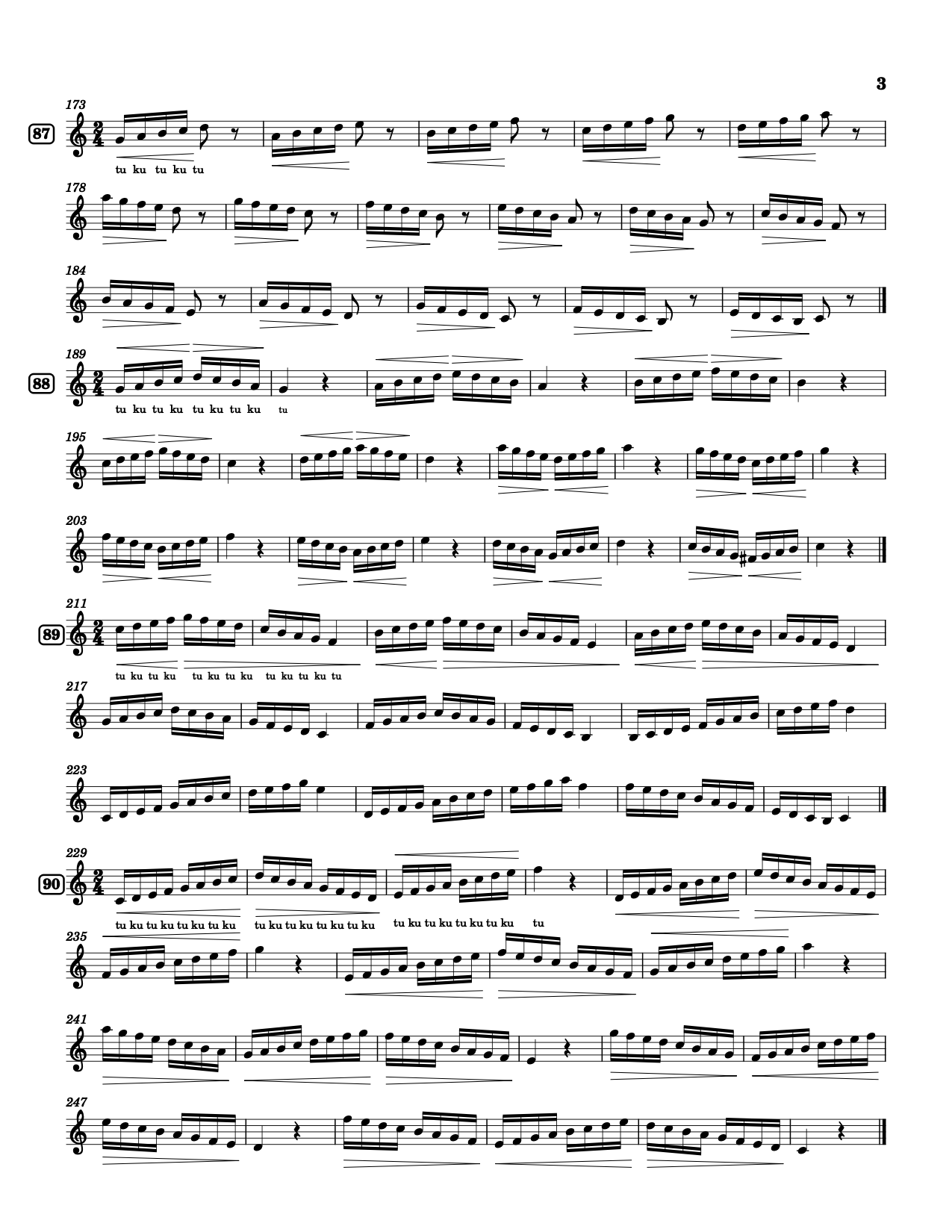 Double Tonguing Trumpet from J.B. Arban's Method Book 3