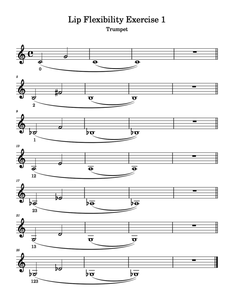 Trumpet Lip Flexibility Exercise 1