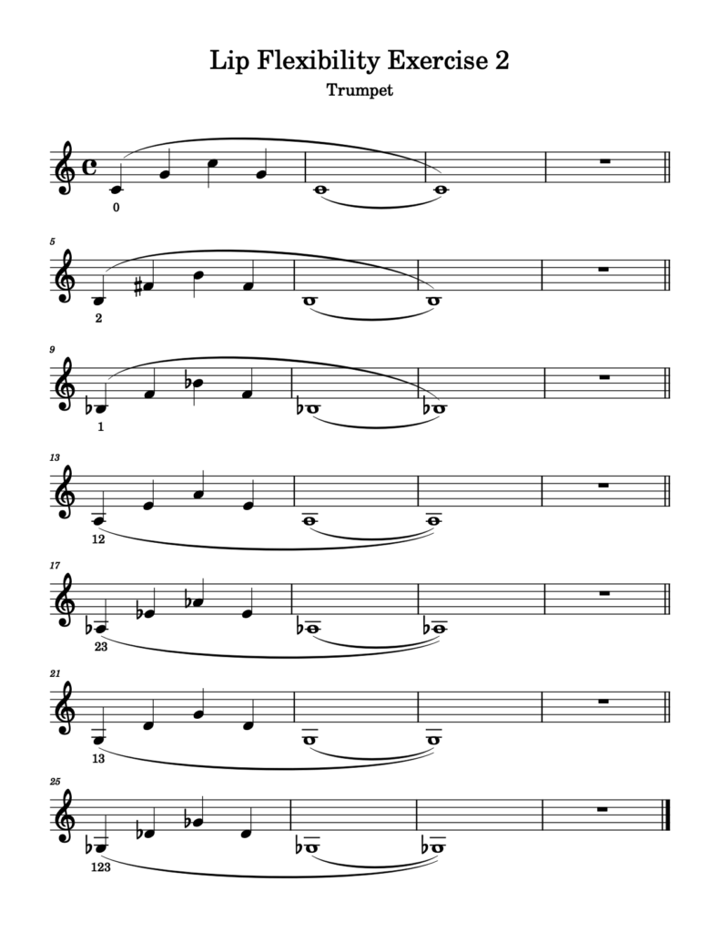 Trumpet Lip Flexibility Exercise 2
