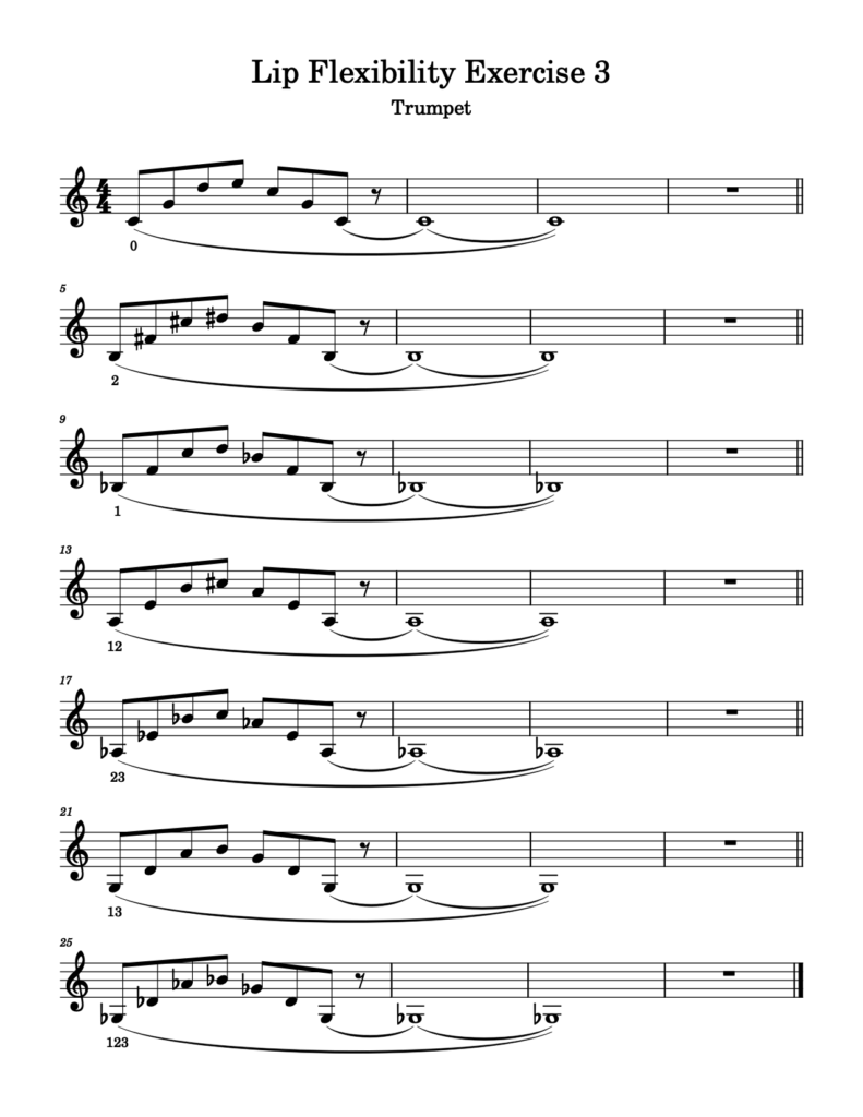 Trumpet Lip Flexibility Exercise 3
