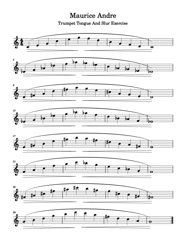 Maurice Andre — Trumpet Tongue And Slur Exercise